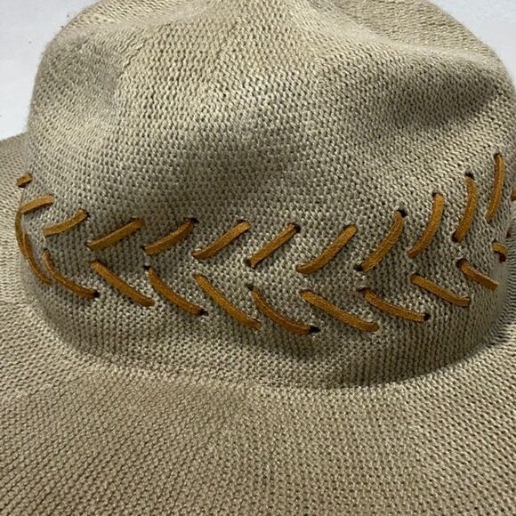 INC Leather Weave Burlap Wide Brim Hat - Picture 5 of 9